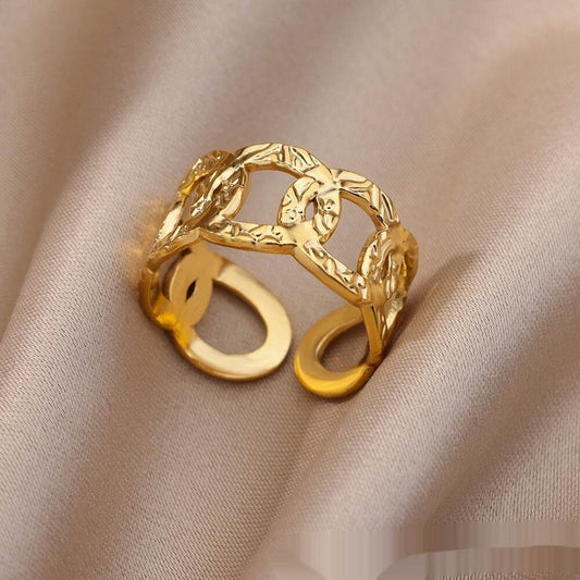 Adjustable Stainless Steel Hydraulic Ring - Stylish Geometric Design for All - Buy Center