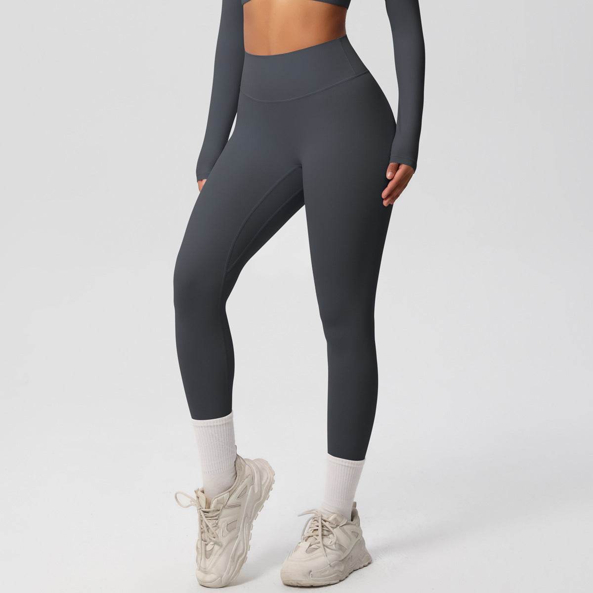 High Waist Nude Feel Leggings - Skin-Friendly Sports Tights for Fitness - Buy Center