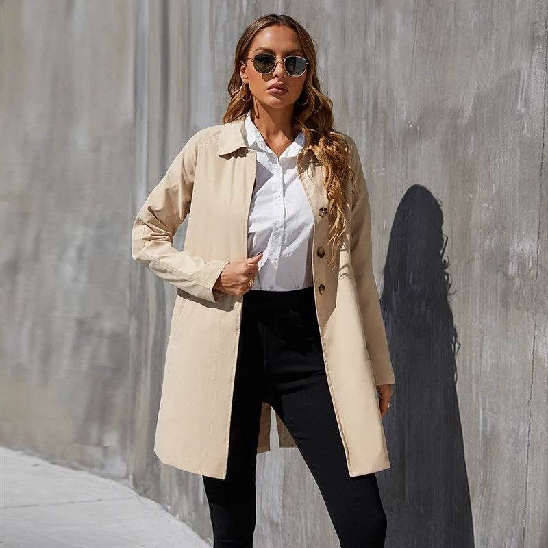 Buycenter Women's Small British Style Trench Coat - Casual and Fashionable - Buy Center