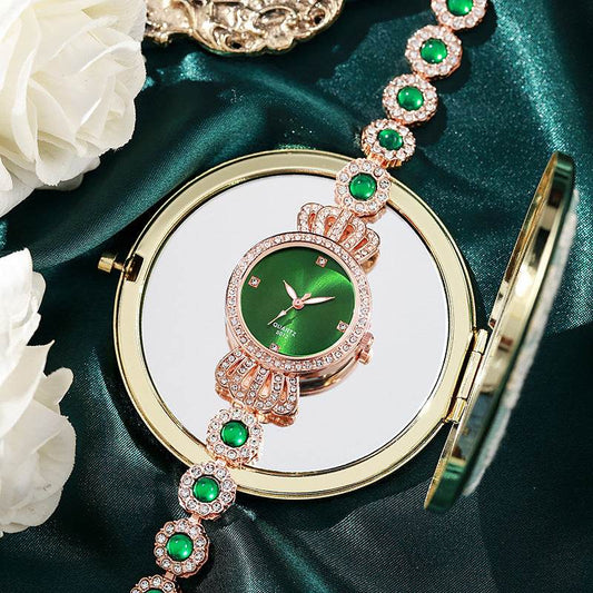 Stylish Women's Quartz Watch - Unique Bracelet Crown Design, 37.5mm Dial - Buy Center