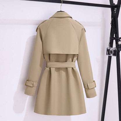 Buycenter Women's Khaki Short Trench Coat - Stylish and Comfortable Fit - Buy Center