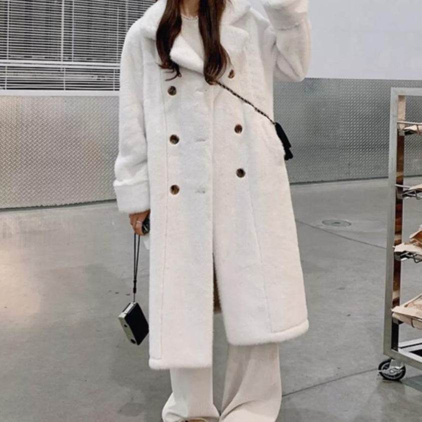 Stylish Long Thickened Artificial Mink Fur Overcoat - Winter Fashion Essential - Buy Center