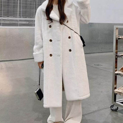 Stylish Long Thickened Artificial Mink Fur Overcoat - Winter Fashion Essential - Buy Center