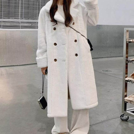Stylish Long Thickened Artificial Mink Fur Overcoat - Winter Fashion Essential - Buy Center