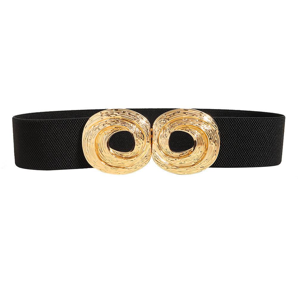 Women's Bohemian Metal Circle Belt - Adjustable Elastic Fashion Accessory - Buy Center