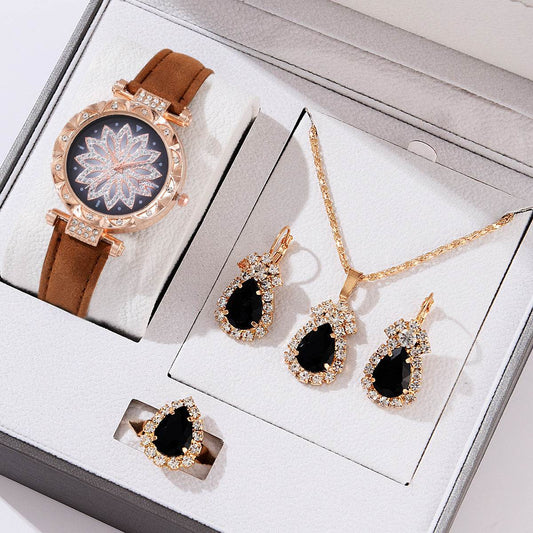 Buy Center Women's Quartz Watch Bracelet Set - Casual Style & Matching Jewelry - Buy Center