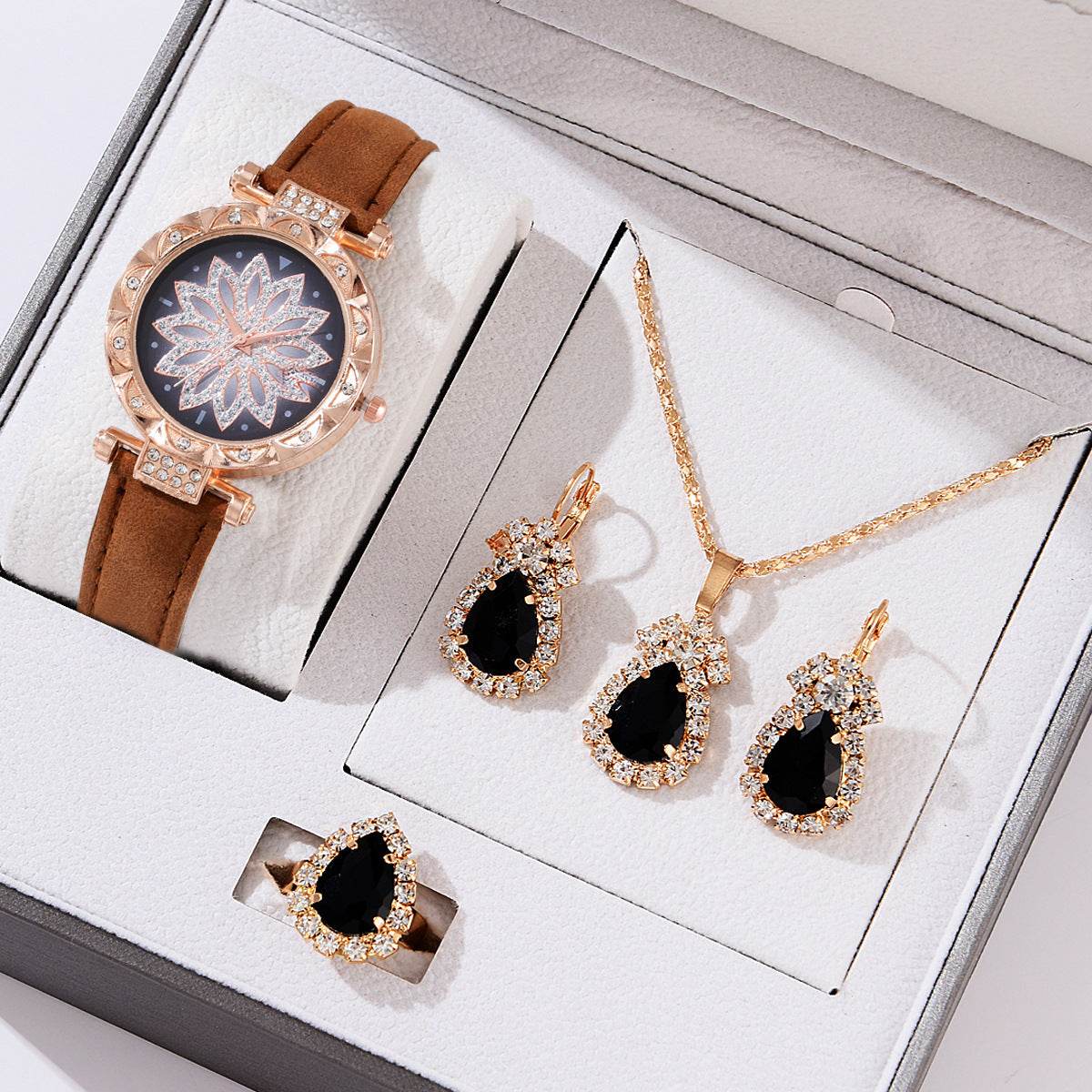 Buy Center Women's Quartz Watch Bracelet Set - Casual Style & Matching Jewelry - Buy Center