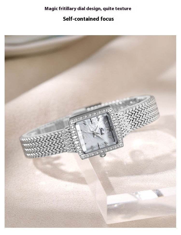 Niche Fritillary Waterproof Quartz Watch - Luxury Square Design for Women - Buy Center