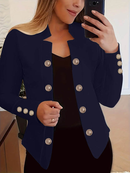 Buycenter Women's Fashion Blazer - Cuff Button Small Suit in Multiple Colors - Buy Center