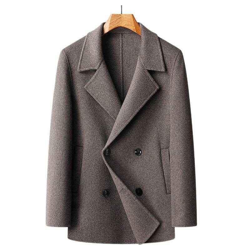 Handmade Wool Overcoat - Luxurious Double-Breasted Winter Coat for Elegance