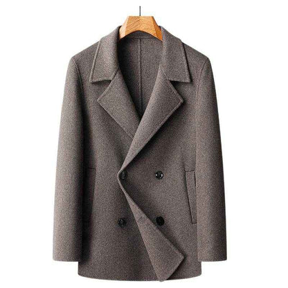 Handmade Wool Overcoat - Luxurious Double-Breasted Winter Coat for Elegance
