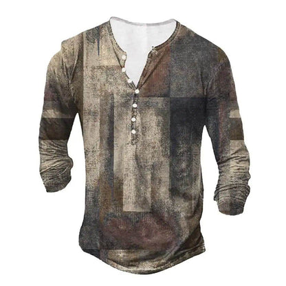 3D Digital Printed Ethnic Pattern Top - Open Placket, Trendy Styles - Buy Center