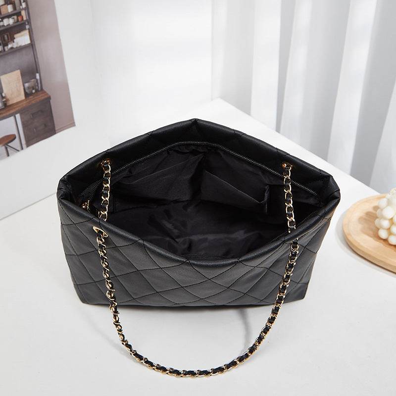 Rhombus Casual Tote Bag - Vintage Chain Shoulder Bag for Daily Style - Buy Center