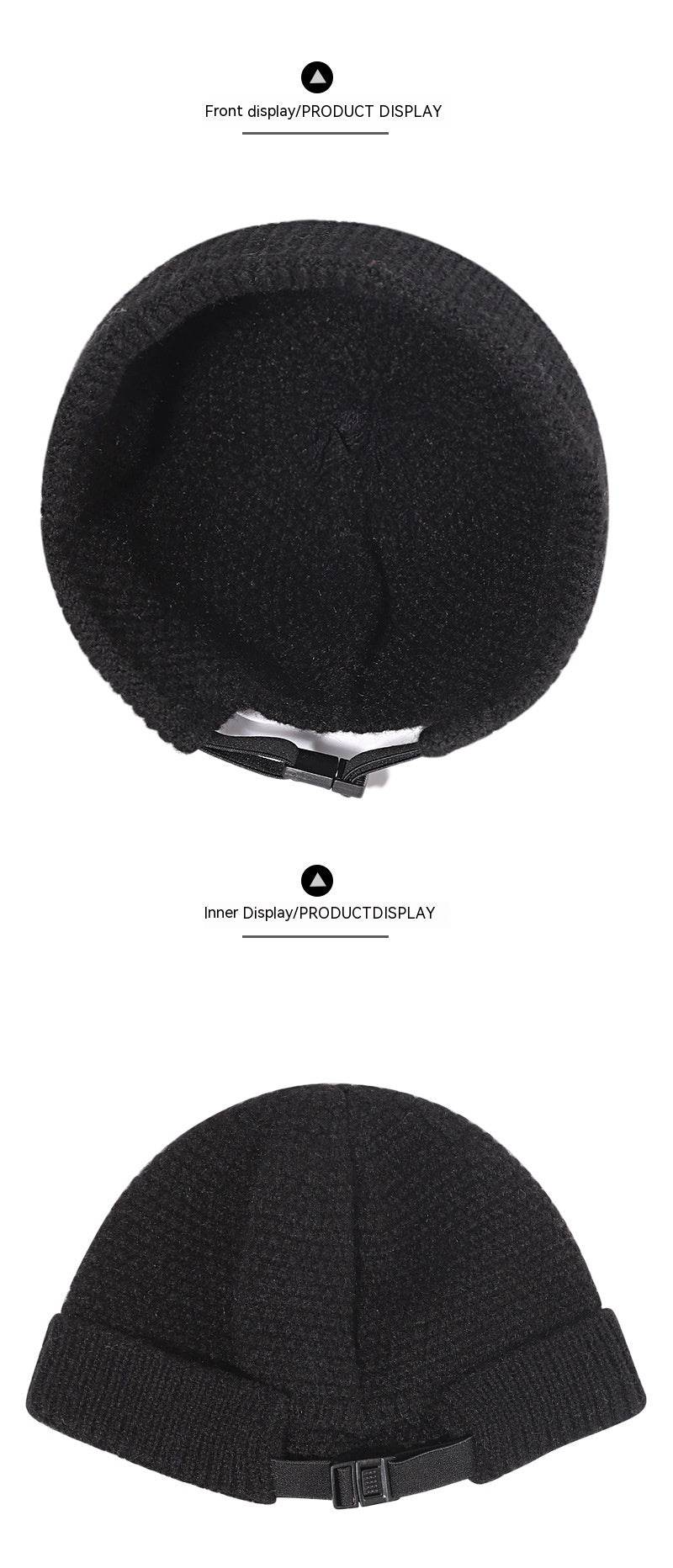 Warm Hemming Knitted Woolen Cap - Adjustable Winter Beanie for Outdoor Style - Buy Center