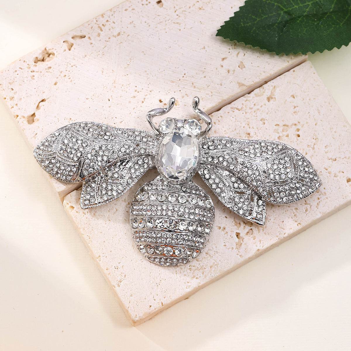 Antique Style Fully Jeweled Bee Brooch - Vintage Elegance & Modern Charm - Buy Center