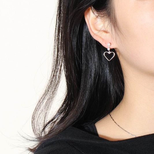 Handmade S925 Silver Heart Earrings - Trendy & Lightweight Jewelry - Buy Center
