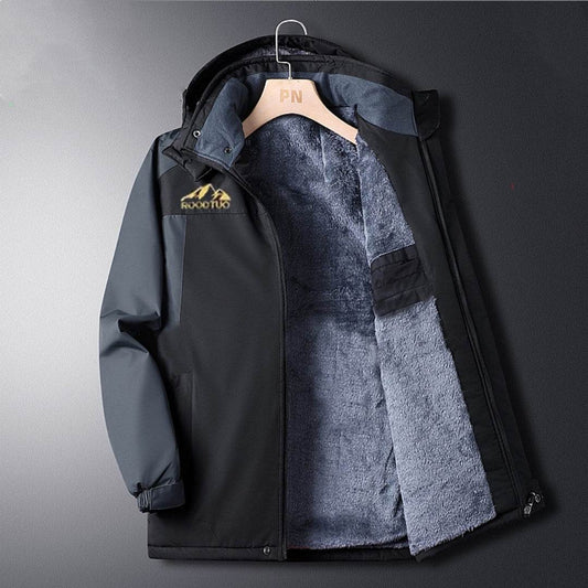 Men's Thick Velvet Waterproof Jacket - Windproof Outdoor Parka 2025 - Buy Center