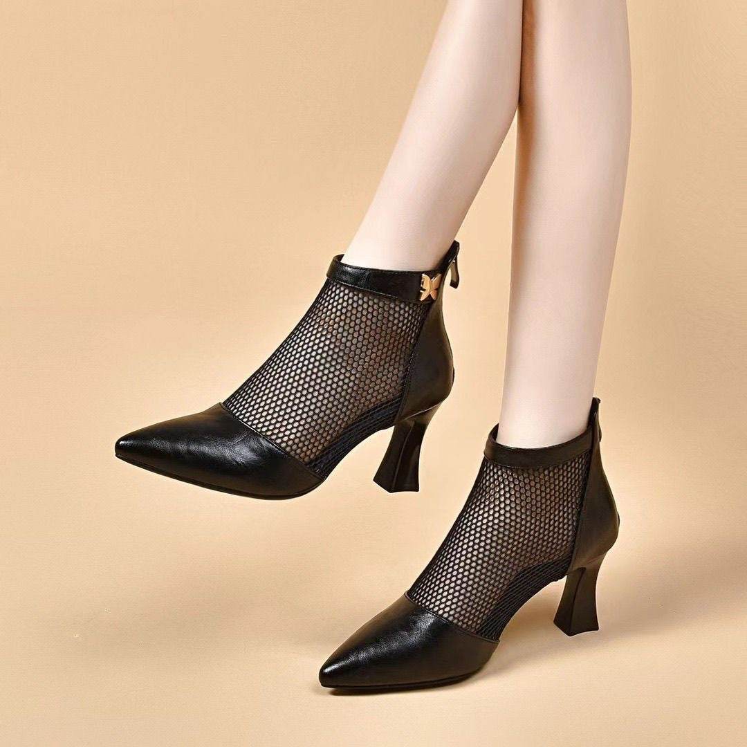 Buycenter Hollow Booties for Women - Stylish Pointed Toe Sandals - Buy Center