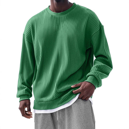 Buycenter Men's Trendy Long Sleeve Round Neck Top - Slim Fit Cardigan - Buy Center