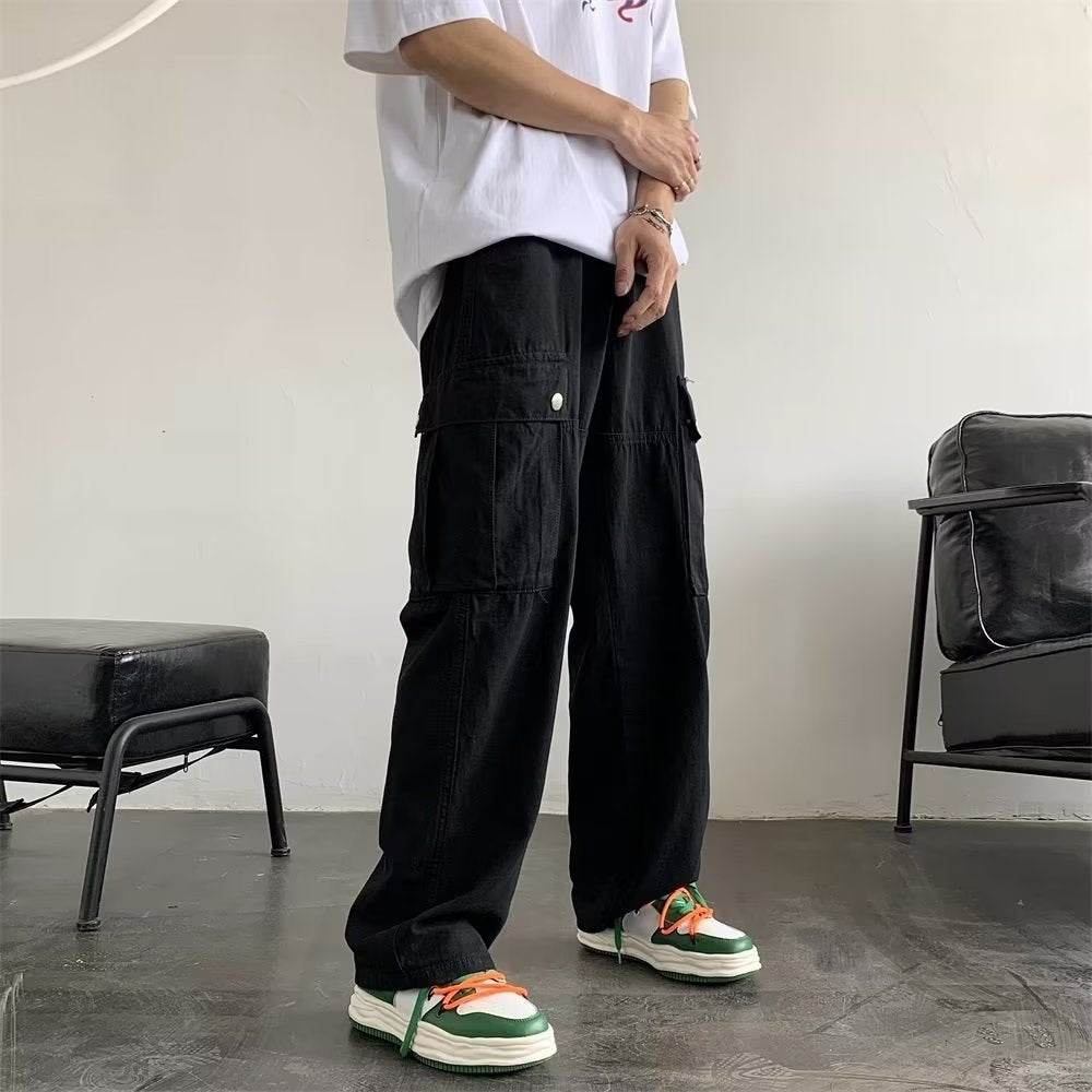 American Retro Ami Men's Khaki Overalls - Trendy Cargo Pants 2025 - Buy Center