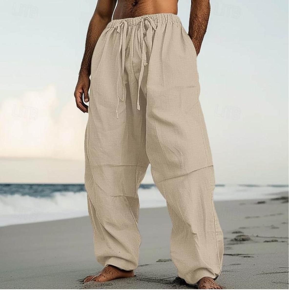 Comfortable Beach Straight-Leg Pants - Stylish Cotton Blend for Daily Wear - Buy Center