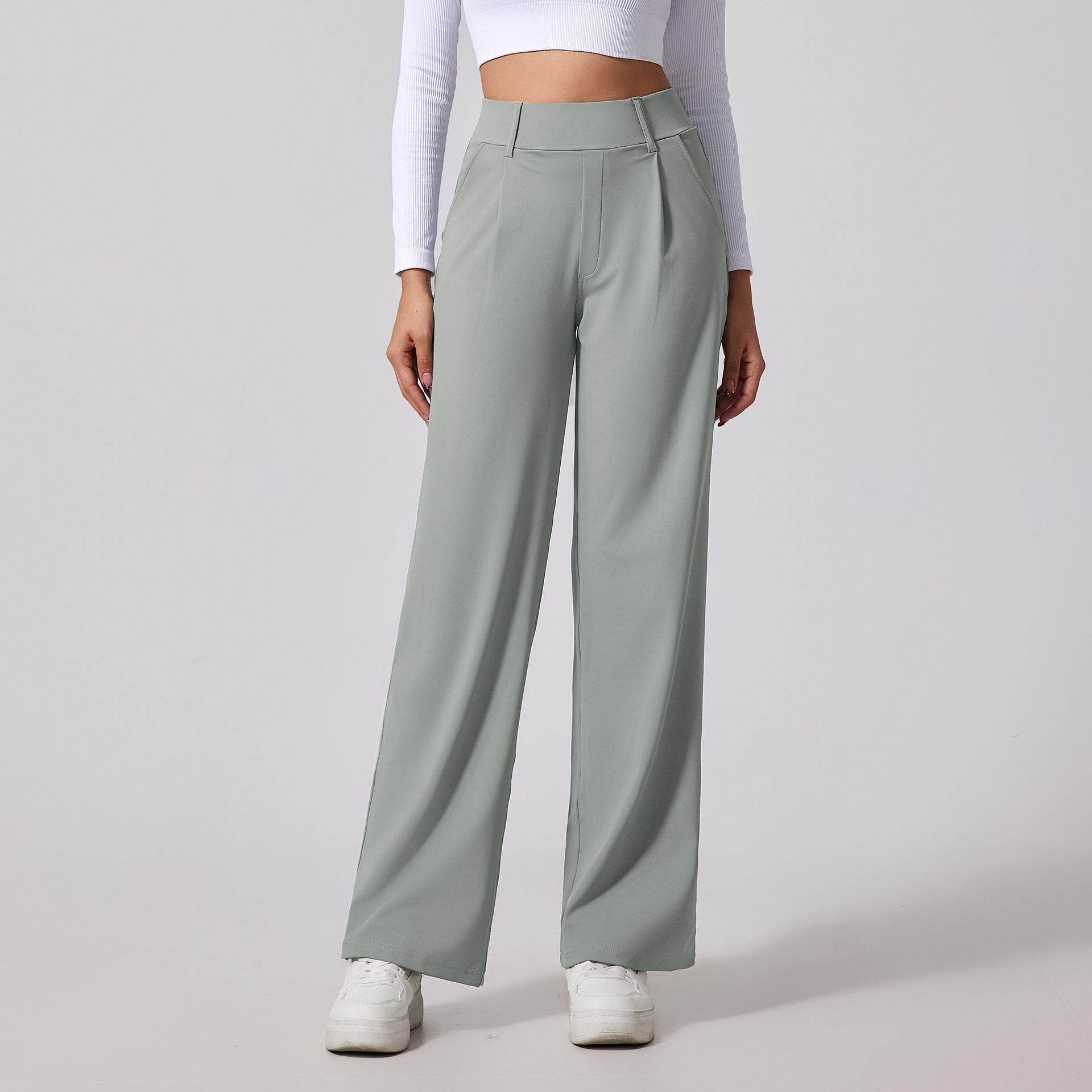 Ladies Wide Leg Pants - Casual Dungarees in Black, Gray & Brown - Buy Center