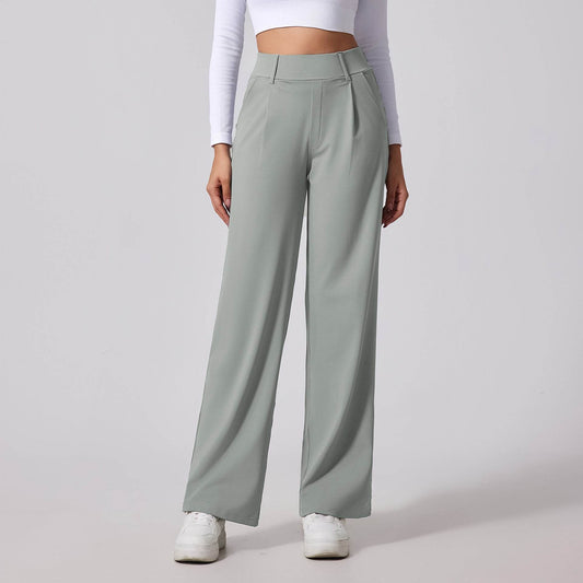Ladies Wide Leg Pants - Casual Dungarees in Black, Gray & Brown - Buy Center