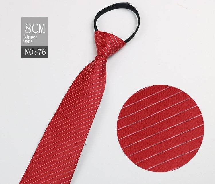 Black Striped Blue Business Tie - Lazy Zip Closure for Easy Wear - Buy Center