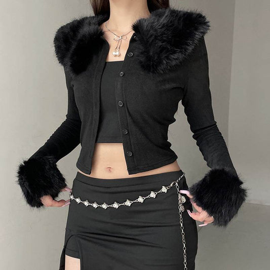 Women's Slim Fit Long Sleeve Black Cardigan - Stylish Blazer Coat 2025 - Buy Center
