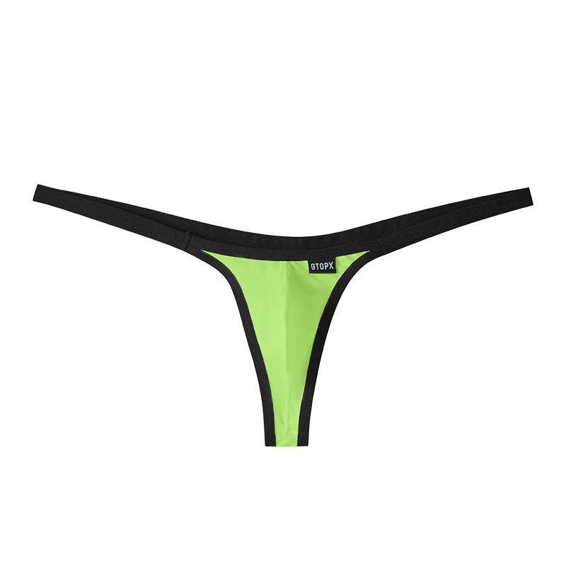 Men's T-Back Briefs - Low Waist Ice Silk Comfort in Solid Colors - Buy Center