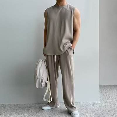 Buycenter Men's Summer Tank Top & Pants Set - Sleeveless Sportswear - Buy Center