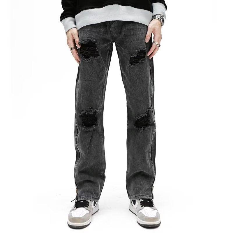 American Personality Jeans - Hip Hop Zipper Design with Tassels - Buy Center