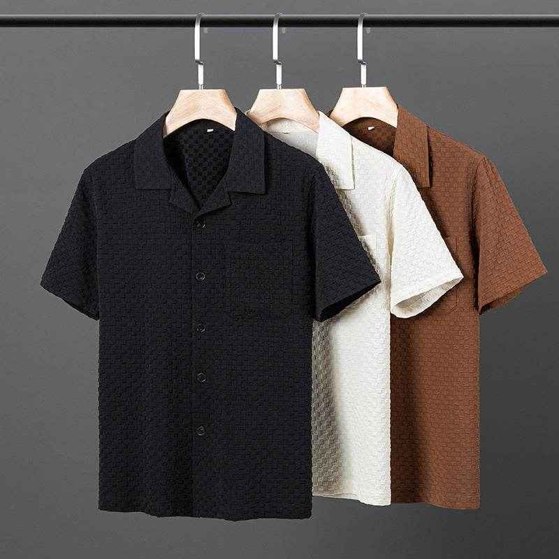 Trendy Lapel Short Sleeve Shorts Suit - Stylish Man Pajama Set for All Occasions