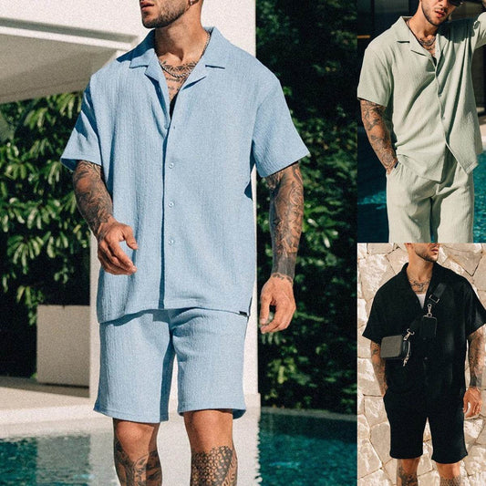 Buycenter Men's Summer T-shirt & Shorts Set - Comfortable Short Sleeve Style - Buy Center