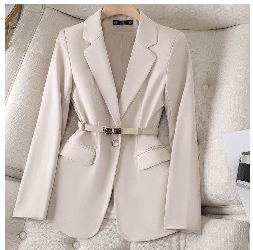 Buycenter Women's Straight Tube Suit Jacket - Long Sleeve Wool Blend - Buy Center