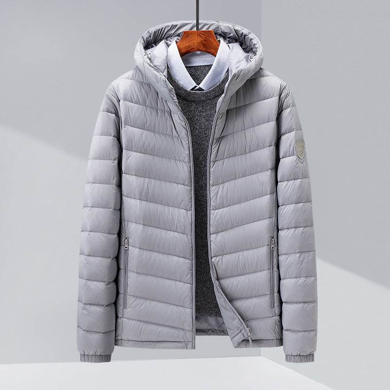 Trendy Men's Thin Hood Down Jacket - Slim Fit with Premium Duck Down - Buy Center