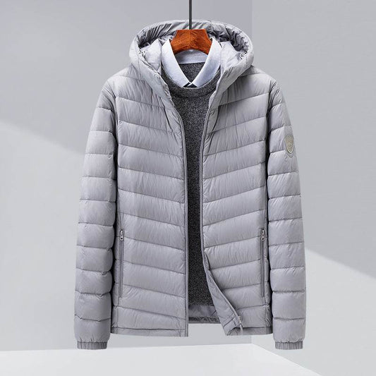 Trendy Men's Thin Hood Down Jacket - Slim Fit with Premium Duck Down - Buy Center