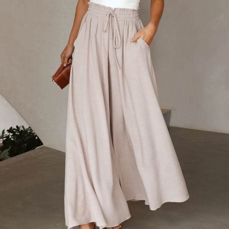 Stylish Printed Wide-leg Trousers - Comfortable Spandex Pants for All Sizes - Buy Center