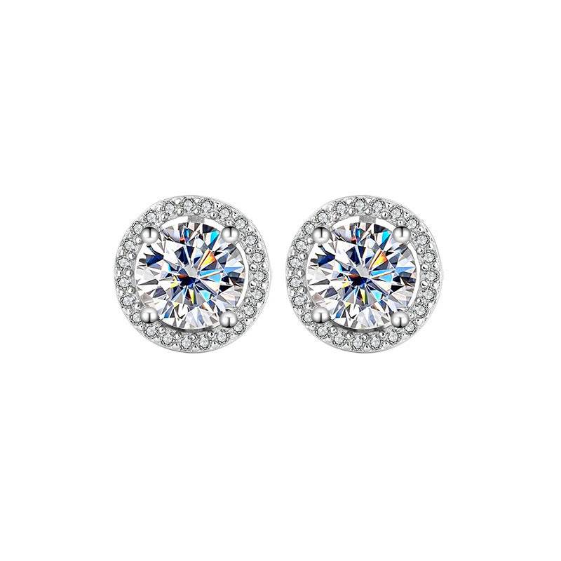 Buycenter S925 Sterling Silver Moissanite Ring Necklace Set - Elegant Design - Buy Center