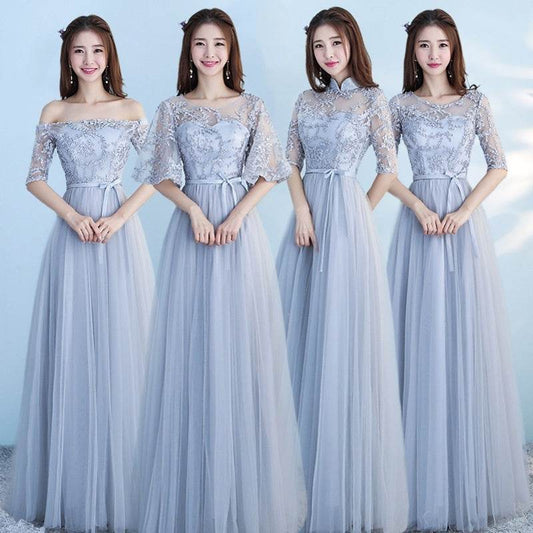 Elegant Long Blue Bridesmaid Dress - Customizable Styles & Sizes Available - Buy Center