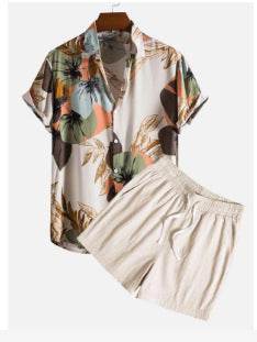 Men's Casual 3D Digital Print Hawaii Suit - Stylish Short Sleeve Shirt & Shorts - Buy Center
