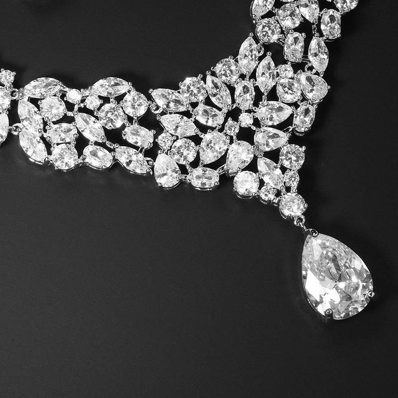 Buycenter Bridal Zircon Necklace & Earrings Set - Love Heart Design - Buy Center