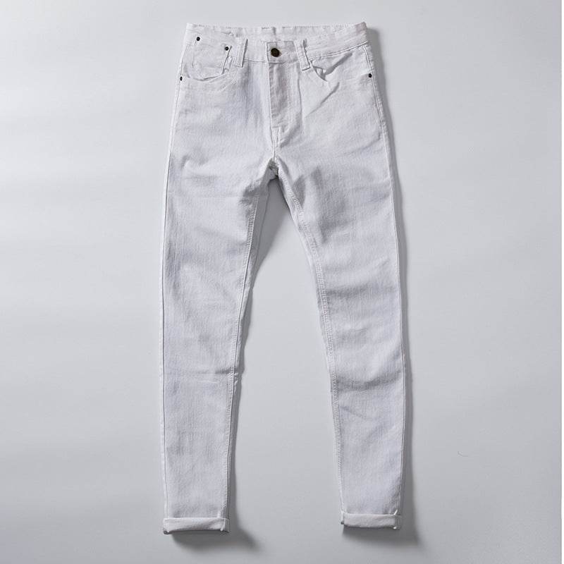 Buycenter Men's Skinny Trousers - Comfortable Mid Waist Denim Pants - Buy Center
