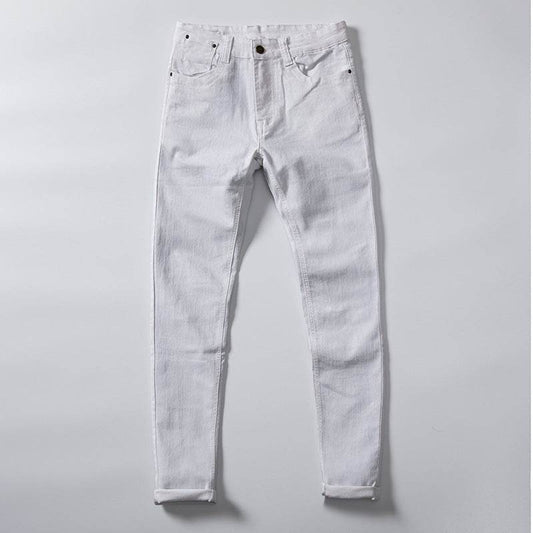 Buycenter Men's Skinny Trousers - Comfortable Mid Waist Denim Pants - Buy Center