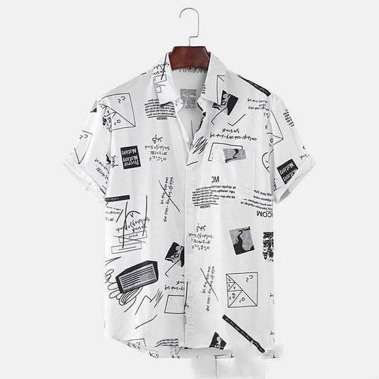 New Hawaiian Men's Short Sleeve Cardigan - Stylish Floral Print Cotton - Buy Center