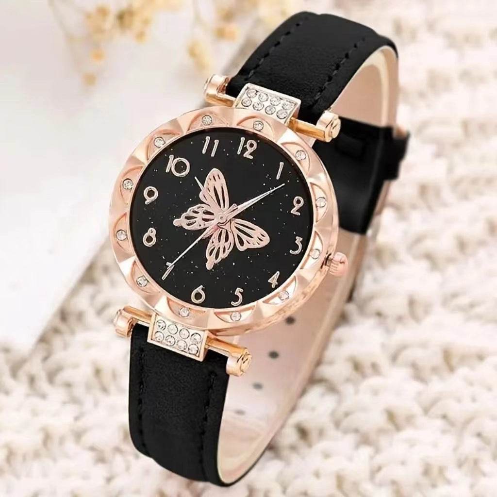 Buycenter Women's Quartz Watch Set - Elegant Black with Bracelets - Buy Center