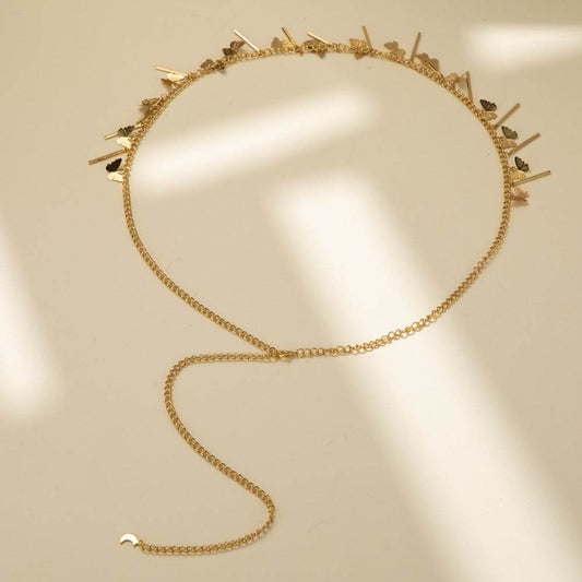 All-Match Butterfly Stitching Copper Waist Chain - Elegant Gold Body Jewelry - Buy Center