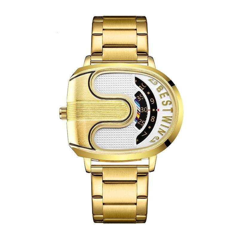 Men's U-Shaped Fashion Watch - Quartz Movement & 30m Waterproof Design - Buy Center