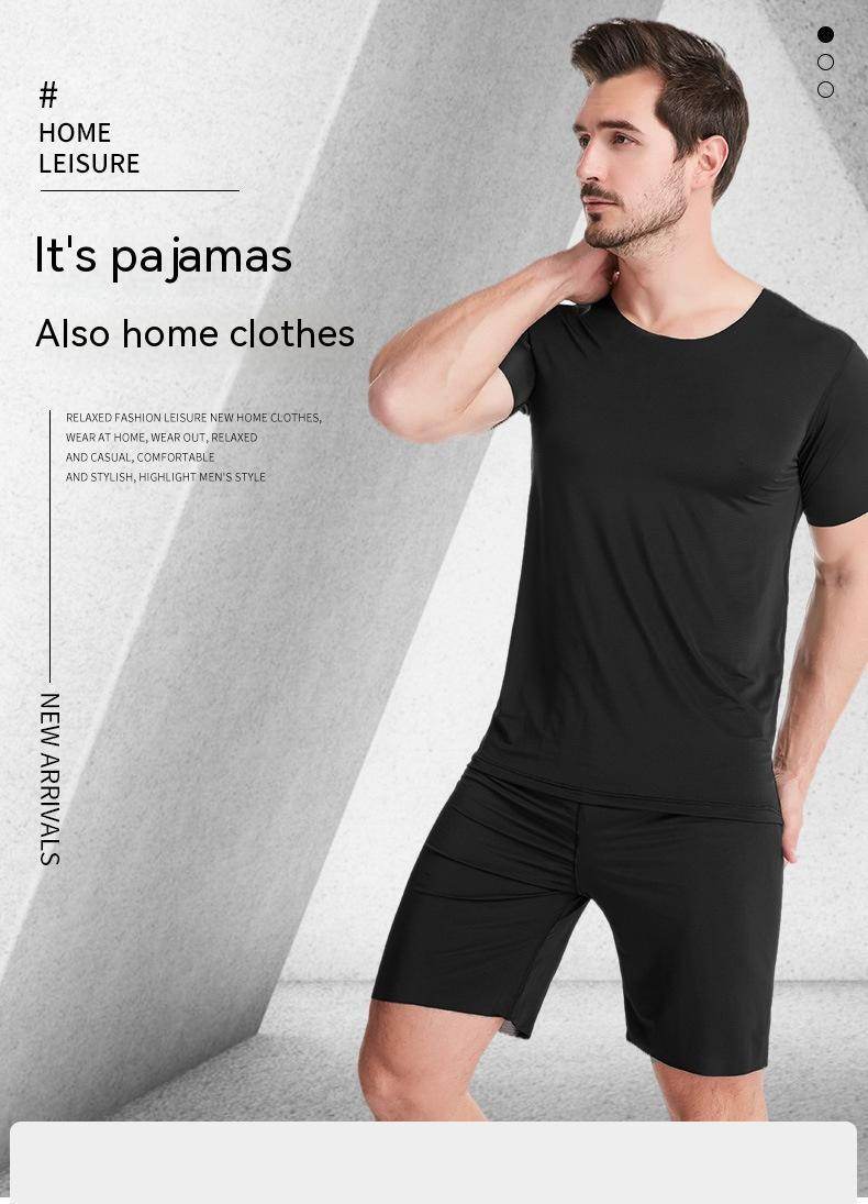 Men's Home Wear Short Sleeve Suit - Stylish, Comfortable Sleep Set - Buy Center
