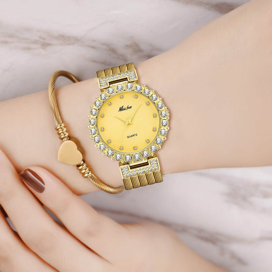 Buycenter Women's Waterproof Quartz Watch - Fashionable Copper Band - Buy Center